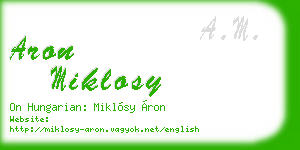 aron miklosy business card