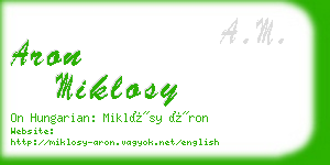 aron miklosy business card